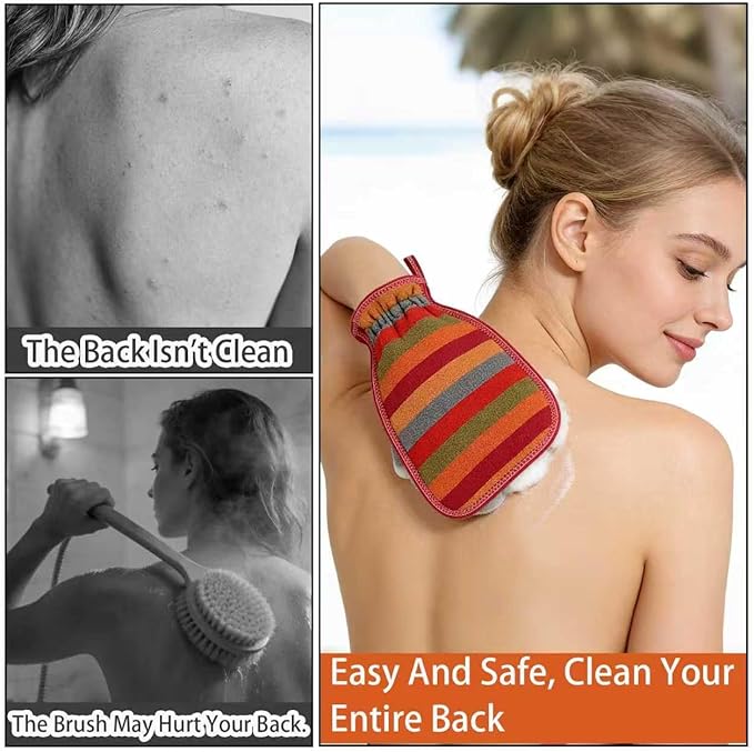 3Pcs Exfoliating Gloves, Exfoliating Glove for Bath Scrub, Dead Skin Remover, Body Scrub Gloves for Shower, Spa, Massage and Dead Skin Cell Remover Loofah