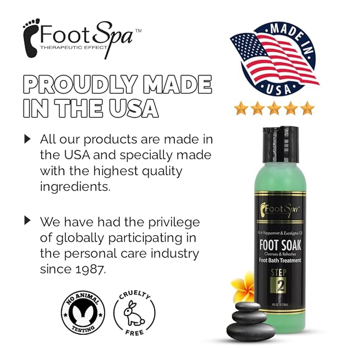 FOOT SPA - Foot Soak, Cleanses, Softens, and Refreshes - Made with Eucalyptus and Peppermint Oil – 4 Oz