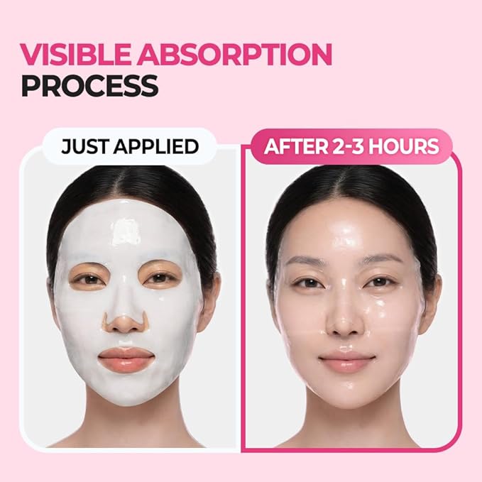 NEXTBEAU Collagen Hydrogel Face Mask (Pack of 4, 34g Each / 1.19oz) – Korean Masks with Hydrolyzed Collagen, Hyaluronic Acid, Niacinamide & Peptides (1Count (Pack of 4))