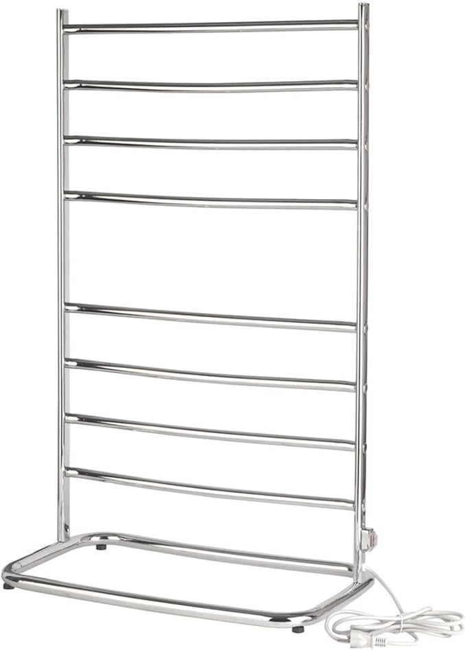 Warmrails Hyde Park Towel Warmer - Free-Standing Towel Warmer Rack for Drying Towels and Garments - 39-Inch Chrome Finish Frame with 8 Bars - Model WHC