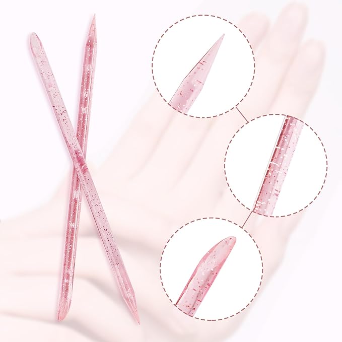 100PCS Disposable cuticle sticks for nails, Double Sided Cuticle Pusher, Cuticle Manicure and Pedicure Stick for Fingernail Cleaning