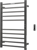 Heated Towel Racks for Bathroom, Wall Mounted Electric Towel Warmer Racks with Timer & Temperature Control, 10 Bar Stainless Steel Towel Heater for Bathroom, Gunmetal Grey, Plug-in
