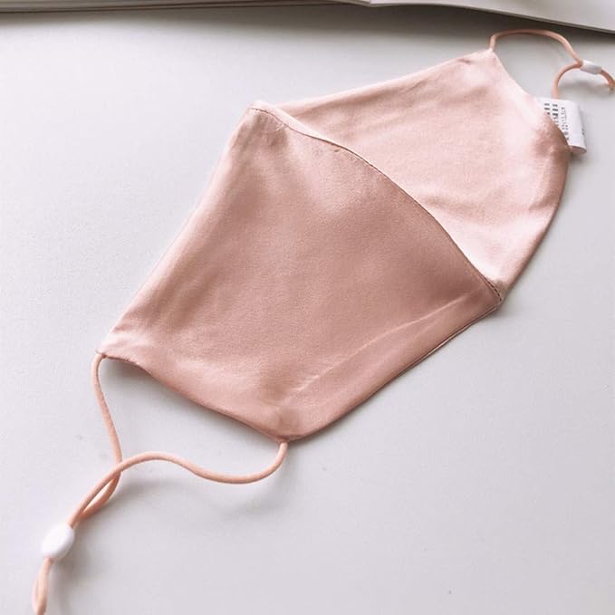 ROSEWARD 100% Mulberry Silk Face Mask for Women Men Reusable Adjustable with Filter Pocket