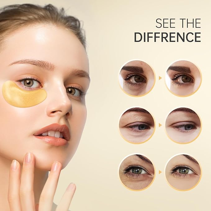 REDANHA 15 Pairs 24K Gold Under Eye Patches Face Masks Dark Circles Puffy Eye Bags Collagen Skincare Spa Trip Gift Eye Mask