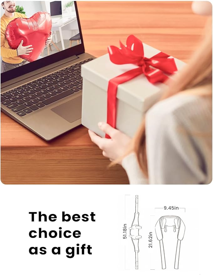 Shiatsu Neck Massager with Heat for Pain Relief Deep Tissue, Upgraded Adjustable Width 4D Kneading Shoulder Massage, Electric Back Massage Pillow, Gifts for Women Men Mom Dad, Mothers Day