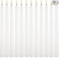 WPONSZU 10 Inch White Spiral Taper Candle Set of 12 Pack Unscented Dripless Candlesticks for Valentine's Day,Dinner,Party,Brithday,Wedding,Christmas,and Home Decoration