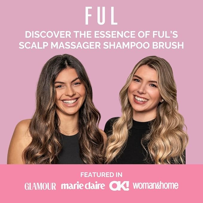 FUL Scalp Massager with Super Soft Silicone Brush for Hair Growth and Exfoliating Scalp, Ideal Scalp Massager Hair Growth Tool and Scalp Brush for Stimulating Hair and Cleansing (Pink)