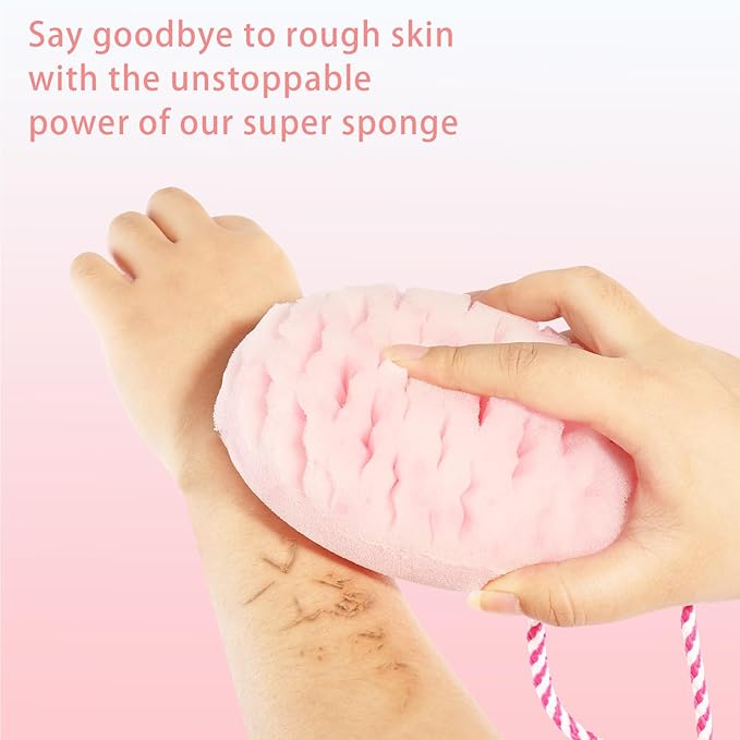 Bath Sponge for Kids Cute Loofah Sponge Reusable Body Sponge Exfoliating Bath Sponges for Women Children Soft Washing Shower Scrubber 2 Pcs