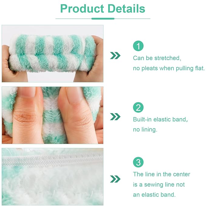 Chanaco Spa Headband, Makeup Headband with Wrist Towels, Hair Accessories for Women and Girls