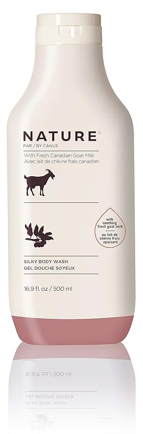 Nature by Canus Goat Milk Body Wash, Moisturizing Shea Butter Cleanser for Dry Skin, 16.9 Fl Oz