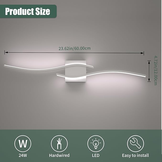 Espird 23inch Led Bathroom Vanity Light Bar, Brushed Nickel 5CCT Dimmable 2700-6500K Vanity Lights for Bathroom, Modern Bathroom Light Fixtures Over Mirror Led Lighting Fixtures