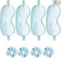 Satin Eye Mask 8Pcs Silk Sleep Masks Silky Blindfold Eyeshade Blackout Eyes Cover Scrunchies Hair Ties Travel Wedding Gifts