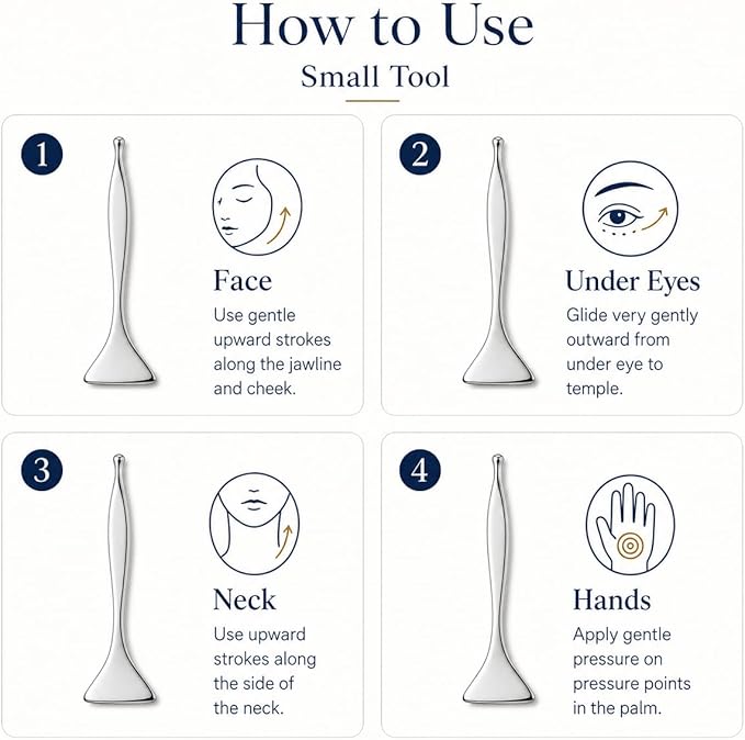 2-in-1 Acupressure Massage Pen, Dual-Ended Stainless Steel Acupuncture Pen & Gua Sha Tool for Face, Neck, Trigger Points & Tension Relief