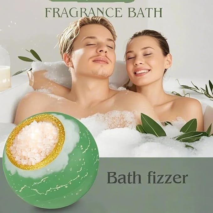 Bath Bombs Salt Balls,Eucalyptus Extract Essential Oils,Moisturizing Dry Skin,Fizzy Spa,Relaxation,Bubble Bath Bomb Gifts Idea for Men Women,4-Pack