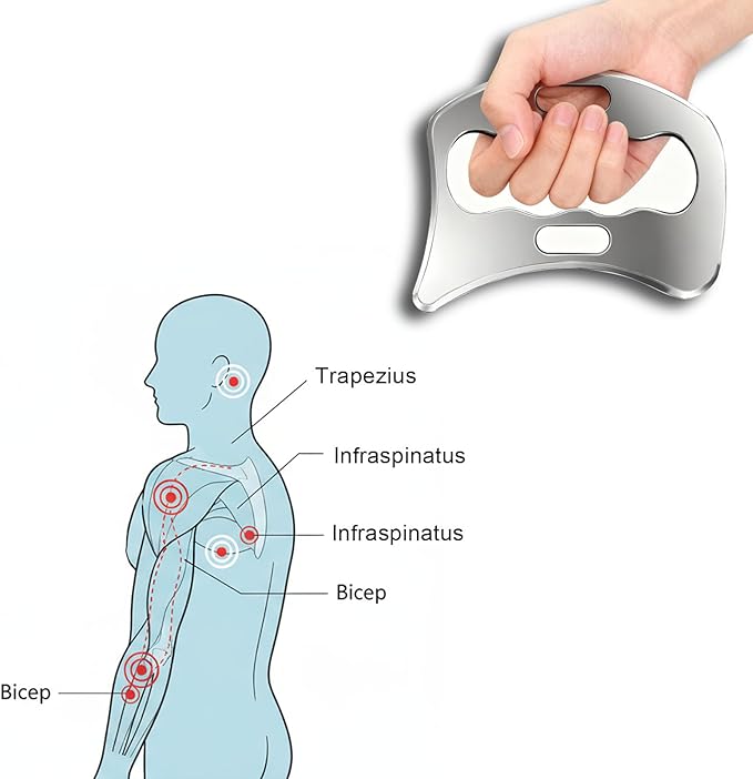 BYYDDIY Stainless Steel Gua Sha Derma Edge Massage Tools-Scraping Massage Tools,Muscle Scraper Tool (D)