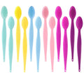 Lip Scrub Brush - 12 Pcs Lip Scrubber Dual-ended Lip Exfoliator Brush,2-in-1 Silicone Lip Brushes Lip Mask Applicator Lip Scrub Tool