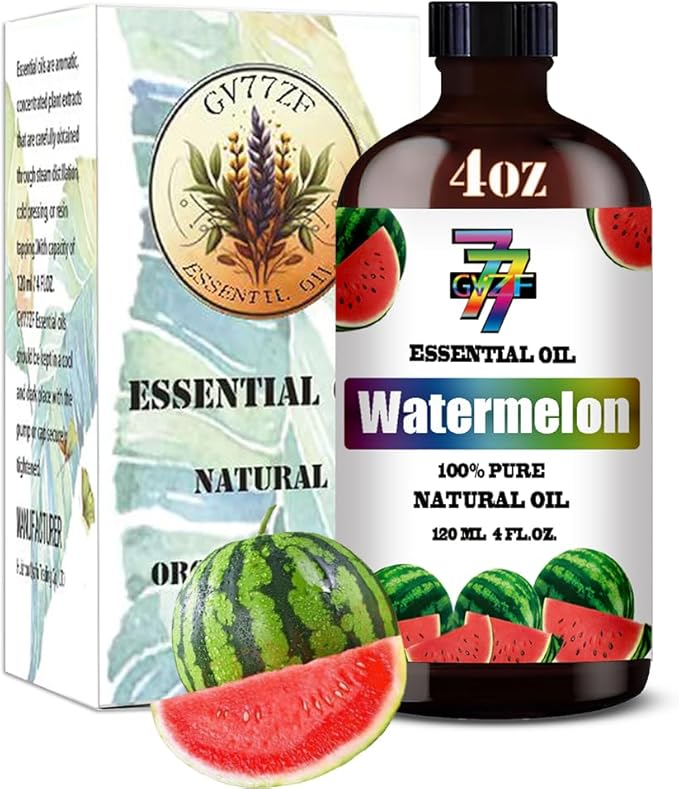 Watermelon Essential Oil - GV77ZF Watermelon Oils for Diffusers, Humidifiers, DIY Candles, Soap, Cleaning, Home, Office, Yoga, Massage, Gifts - 4 fl oz (120 ml)