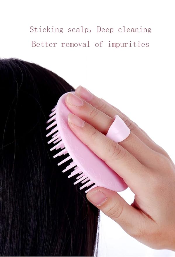 Aroveea Hair Scalp Brush Dandruff Cleaning Brush Shower Scalp Shampoo Brush Scalp Massager Pack of 4(Blue,Green,Yellow,Pink)