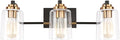 SOLFART Bathroom Light Fixtures 3-Light Vintage Bathroom Vanity Light Over Mirror wall Sconces in Black Brass Vanity Lights for Bath(Brass)