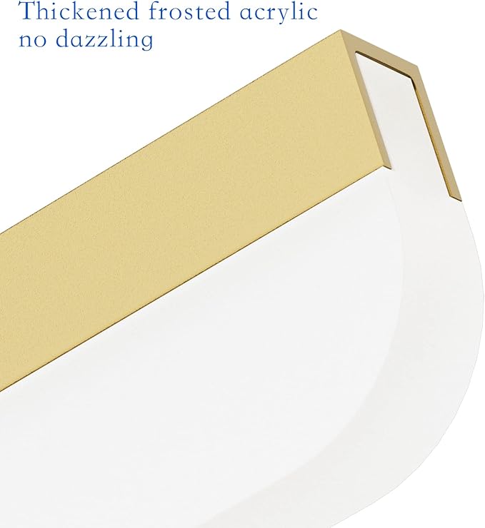 Ralbay 40" Modern LED Gold Vanity Lights 40W Frosted Aluminum Gold Bathroom Vanity Light Fixtures Over Long Mirror Modern Gold Bath Lighting 6000K White Light