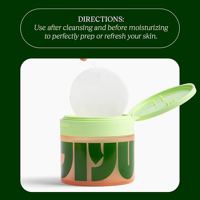JiYu Toning Polish Pads - Korean Skincare for Dark Spots, Wrinkles & Dull Skin - Hydrating Facial Treatment with Snail Mucin, Niacinamide, Peptides & Centella - 100 Count