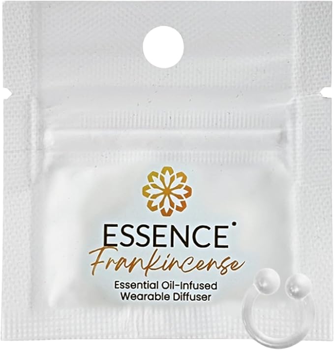 Essence Wearable Aromatherapy Nasal Diffuser – Frankincense Essential Oil Nose Ring Silicone Inhaler for Stress & Mood Support - Made in USA & Travel-Friendly