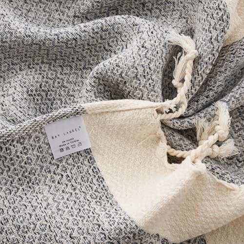 BAY LAUREL Turkish Hand Towel – Pack of 2 | Soft & Absorbent Decorative Towels for Bathroom, Hand, Face, Hair, Gym, Yoga, SPA, Kitchen & Tea | Boho Decor (Gray, Diamond 15x26 Inches (Set of 2) - Image 5