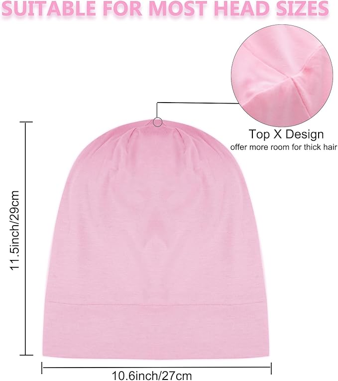 Sleep Cap Bonnet for Sleeping Black Women, Adjustable Cooling Ice Silk Lined Bonnet for Curly Braids Hair Cover Beanie Hat