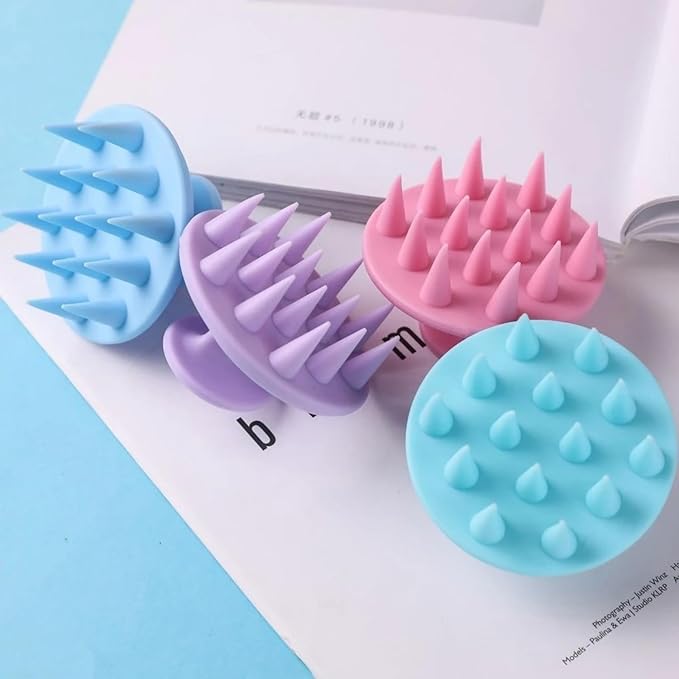 INVODA 4PCS Scalp Scrubber Brush Shampoo Massager for Dandruff & Hair Growth, Exfoliating Shower Brush for Men, Women, Pets, Travel-Friendly & Ergonomic