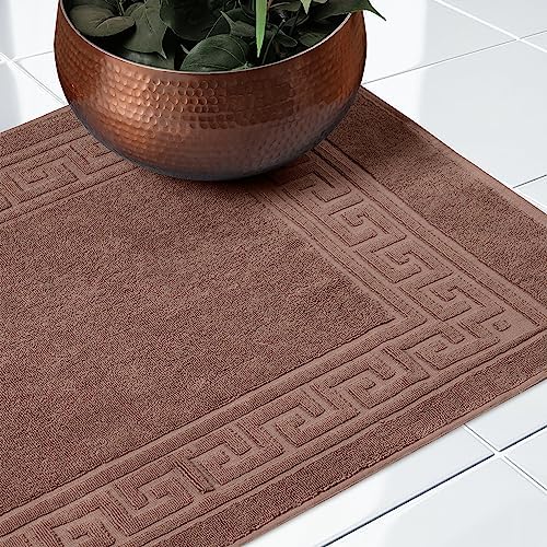 Superior Heavyweight Cotton Bath Mats, Bath Rugs For Bathroom Accessories, Washable Rug For Shower, Bath, Toilet, Modern Decor, No Backing, Luxury Hotel And Spa Quality, Set of 2, 22" x 35", Mocha - Image 6