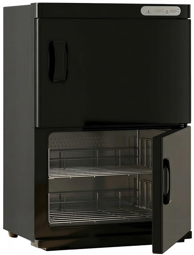 TABU 46L Hot Towel Warmer Cabinet, Extra Large Professional Towel Heater with Stainless Steel Racks & Water Drip Tray, for Spa, Salon, Barber,Black