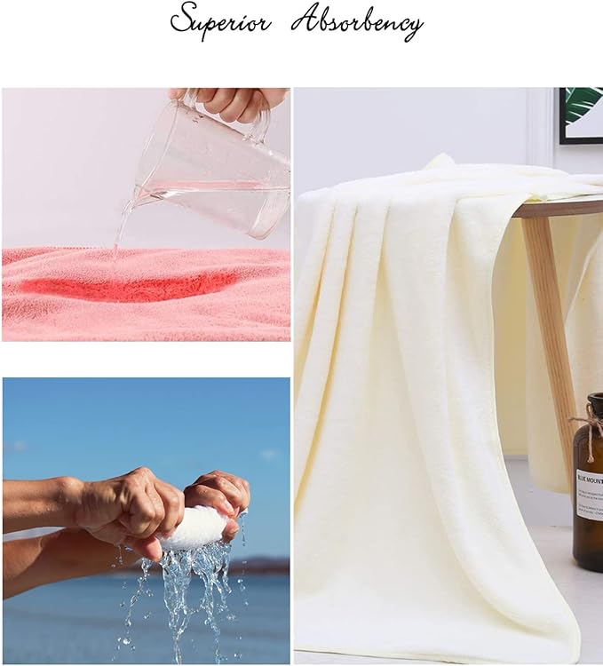 Lumimi Towels 3 Piece Very Soft Microfiber Bath Towel Set Super Absorbent Light Quick Dry and Durable, 55" L x 27" W, 3 Pack Pink Red
