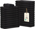 Premium 100% Cotton Hand Towels – Pack of 24, 16x27 Inch – Quick-Dry, Highly Absorbent Salon Towels for Hair Care, Gym, Spa & Bathroom – Black