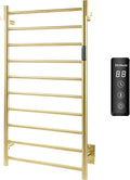 P&Dlusir Towel Warmer, Heated Towel Rack with Smart Timer and Thermo Control, Wall-Mounted Heated Towel Rail, Stainless Steel, Hard-Wired/Plug-in, Brushed Gold, 10 bar