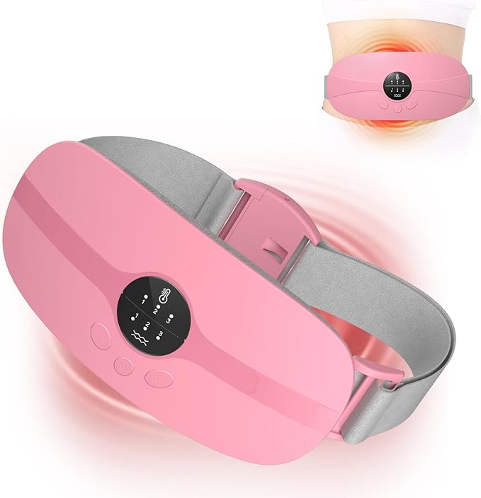 HOTBAG Heating Pad for Period Cramps Portable Cordless 3S Fast Period Heating Pad Cramp Relief with 3 Heat Levels and 3 Massage Modes Menstrual Electric Waist Wrap Belt for Pain Relief Gifts for Her