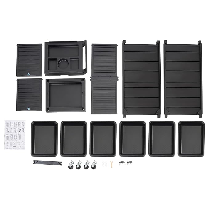 Beauty Rolling Trolley Cart Equipment Mobile Salon Spa Service Cart with 6 Drawers Lockable Hair Storage Cabinet Barber Organizer Station Hairstylist Trolley for Beauty Tattoo Hairdressing
