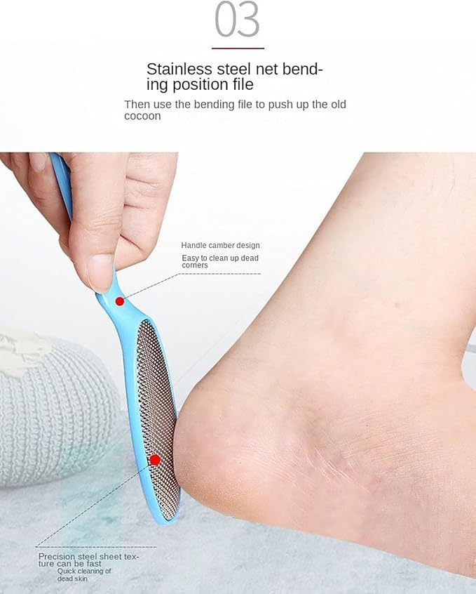 Professional Callus Remover & Foot File Set–Metal Surface Scraper for Dead Skin, Cracked Heels, and Hard Skin. Complete Pedicure Kit for Wet or Dry Feet, Essential Grooming Tool for Smooth Feet Black