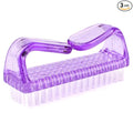 3Pcs Different Kinds of Fingernail brush with Plastic Handle Nail brush for cleaning Fingernails - Easy to use Nail Scrub brush - Nail Cleaner Nail brushes for Hands Feet(purple)