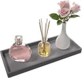 Bathroom Vanity Tray, Silicone 11.8 x 5 Inch Bathroom Counter Tray Decor, Extra-Large Bathroom Trays Holders and Organizers for Toilet Top, Dresser, Waterproof Decorative Tray, Grey