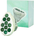 Jade Roller for Face, Gua Sha Facial Tool, Ice Eye Massager for Puffy Eyes & Dark Circles, Cold Skin Care Face Roller, Lymphatic Drainage Stone Massager, Neck Chin Jaw Line Lifting (Green)
