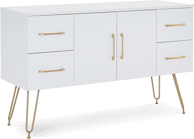 BarberPub Wall Mount Barber Beauty Station, Salon Station for Hair Stylist, Spa Styling Storage Organizer with Cabinet, Home Make Up Equipment 3152 (White)