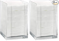 ForPro Square Pad Dispenser - Clear, Acrylic, Open Sides and Top Dispenser - Fits 4” x 4” Cotton Pads - 7” H x 4.25” W x 4.25” L (Pack of 2)