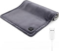 USB Heating Pad for Travel Warmth Outdoors, 5V Small Heated Pad FSA Eligible HSA Non-Rechargeable Heat Therapy for Pain Relief Abdomen Cramps, 3 Heat Settings & Auto Off (16"x 12") Gray