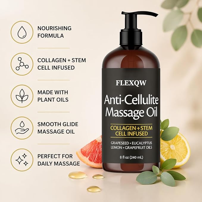 Anti-CelluliteMassage Oil Relieve Muscle Pain, and Improve the Appearance of the Skin restores Skin Texture and Elasticity
