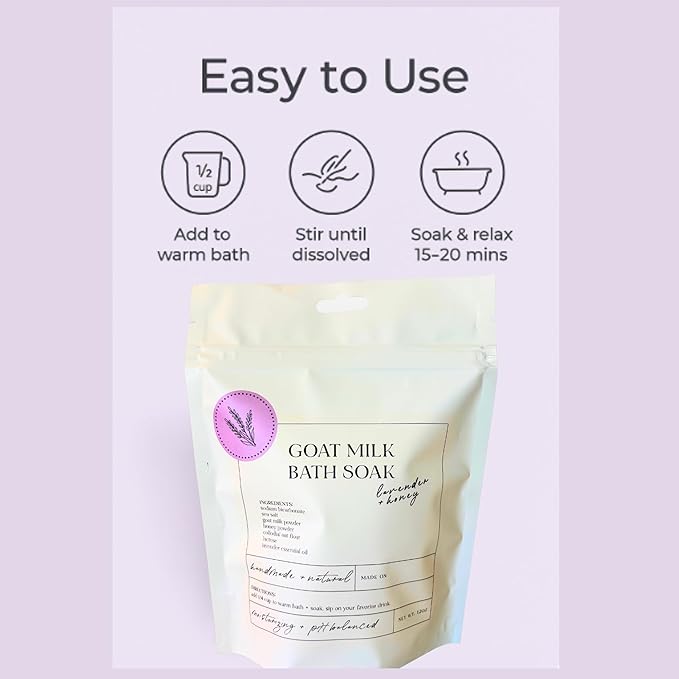 Goat Milk Bath Soak with Colloidal Oatmeal & Honey - Moisturizing Milk Bath for Dry & Sensitive Skin - Natural Bath Soak for Itchy Skin Relief - Sonshine Minerals (12 Ounce)