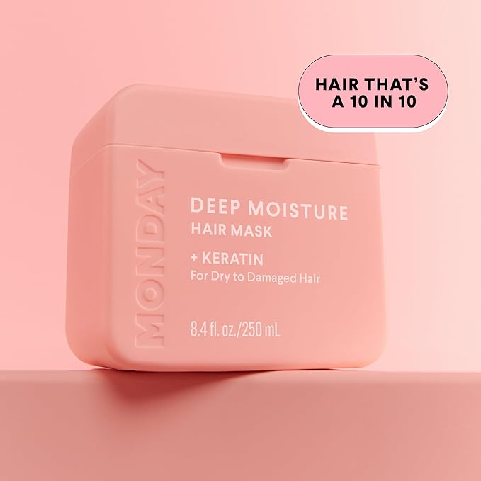 MONDAY HAIRCARE DEEP MOISTURE Hair Mask with Keratin, Argan Oil, Shea Butter & Coconut Oil for Dry to Damaged Hair 250 mL