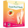 PLANTIFIQUE Foot Peeling Mask 4 Pack | Dermatologically Tested Repairs Heels & Removes Dry Dead Skin for Baby Soft Feet | Exfoliating Foot Peel Mask for Dry Cracked Feet | Peach