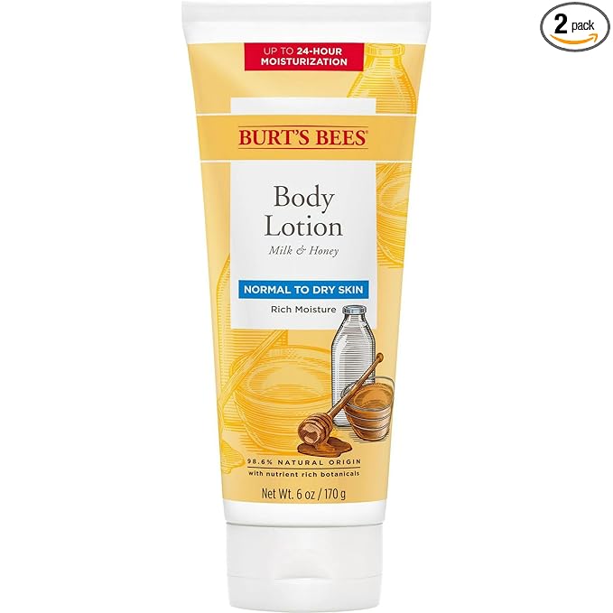 Burt's Bees Naturally Nourishing Milk & Honey Body Lotion 6 oz (Pack of 2)