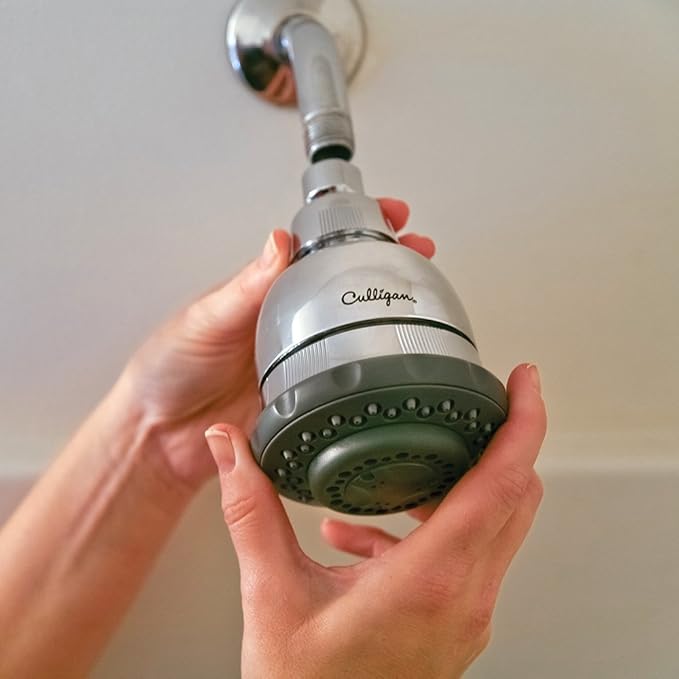 Culligan Wall-Mounted Water Filtered Shower Head with Massage, Chrome Finish