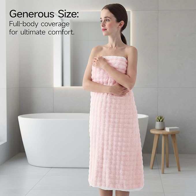 REDKISS Soft Bath Towel Sets 8-Piece, Microfiber Quick Dry & Absorbent, 35x70 in Large Bath Sheet 14x30 in Hand Towel, 12x12 in Washcloth, Pink Bathroom Towel Set